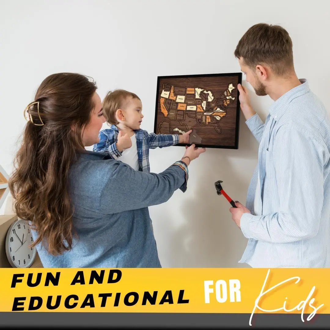 🌍 Wooden USA Travel Map Puzzle 🧩 – A Stylish Way to Track Your Journeys & Memories ✨ Limited Time Offer！