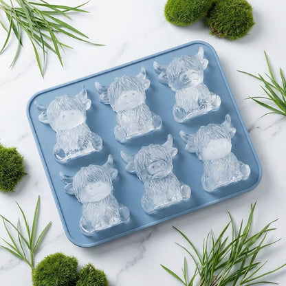 🐮🧊 Mini Highland Cow Ice Cube Mold – Cute 3D Ice for Drinks, Parties & Gifts