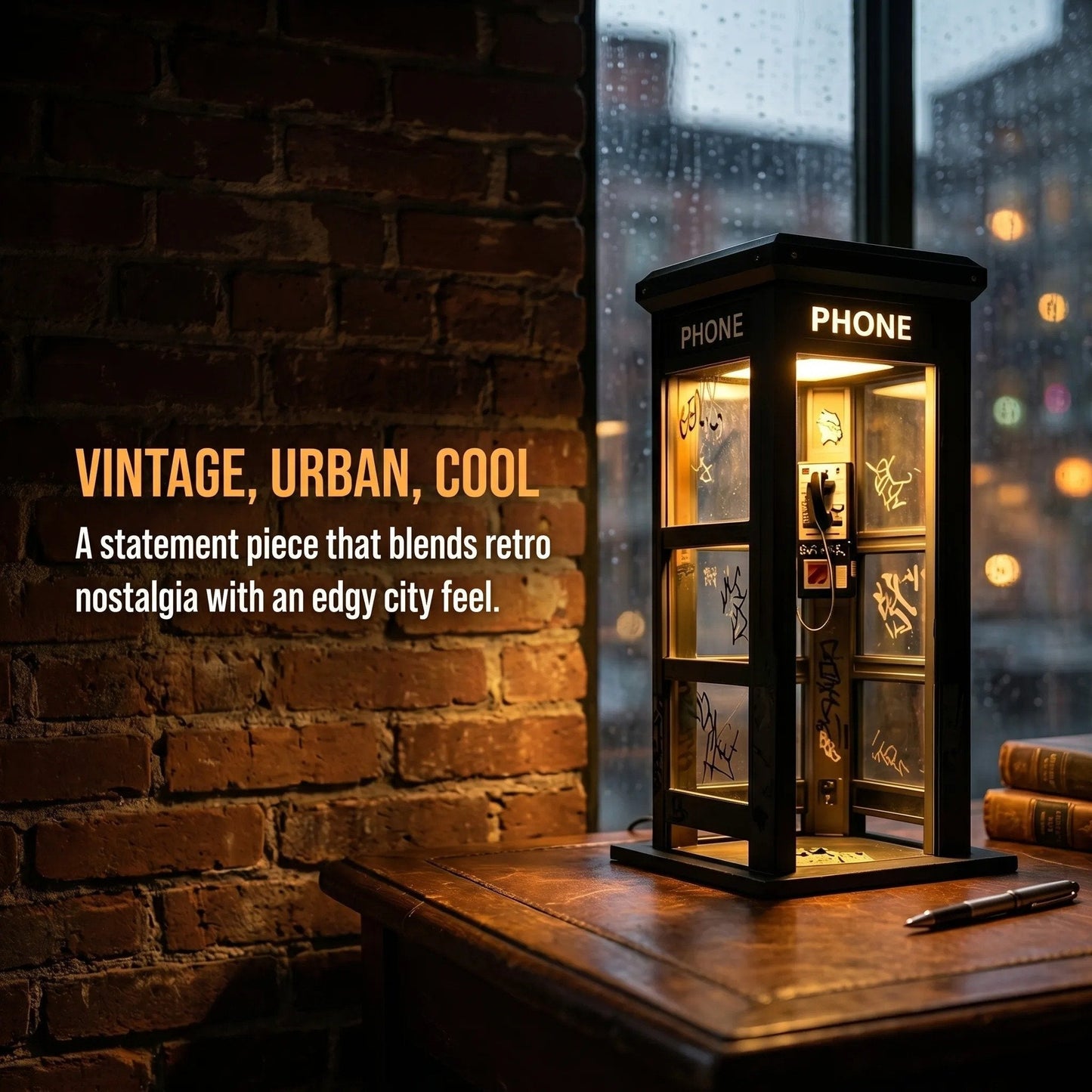 ⏰Last day Promotion🔥✨Vintage Phone Booth Ambient Lamp