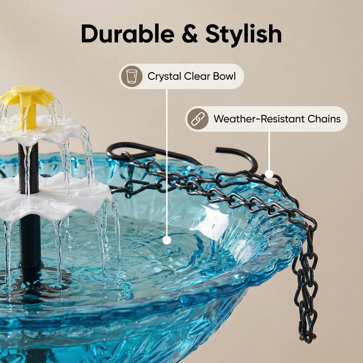 ✨2026 Spring special offer 49% off-🐦Solar Cascade Hanging Bird Bath Fountain