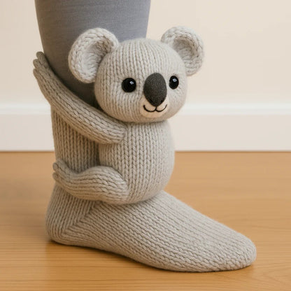 Cozy 3D Knit  Spirit Animal Socks, Express Yourself in Comfort💝
