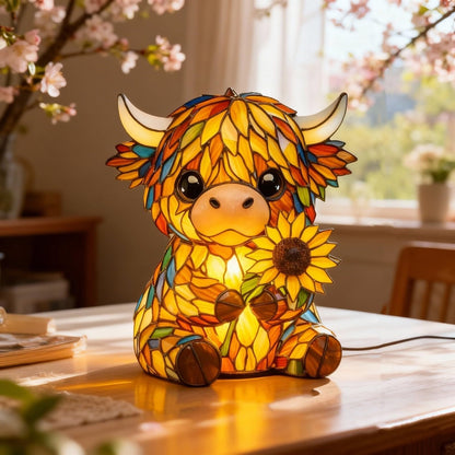 🌻Last Day Sale 49% OFF- 🐮Creative Highland Cow  Sunflower LED Night Light