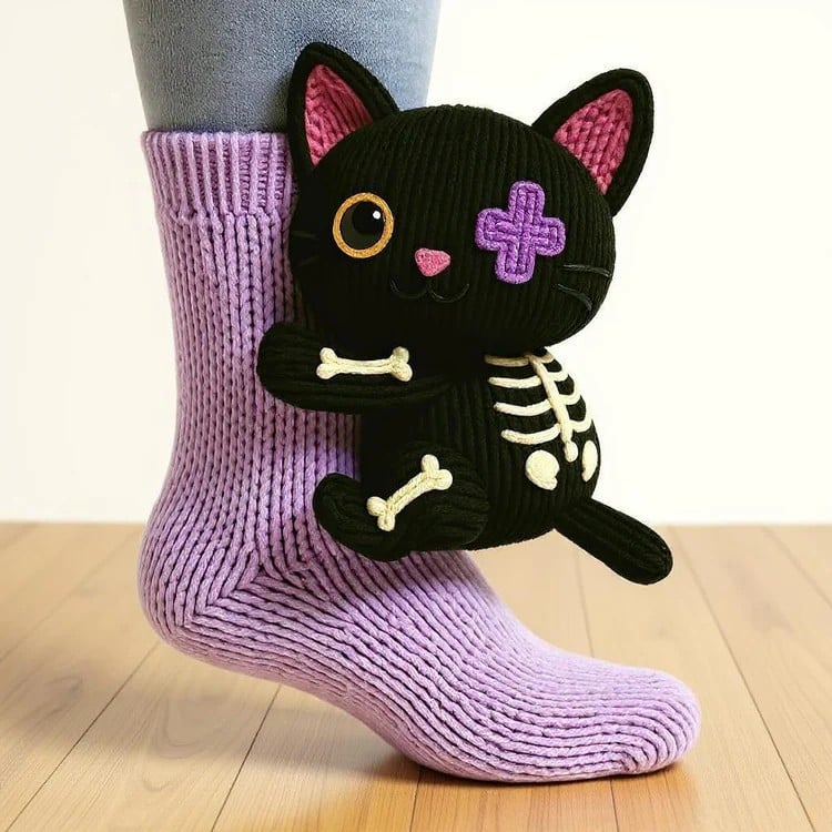 Cozy 3D Knit  Spirit Animal Socks, Express Yourself in Comfort💝