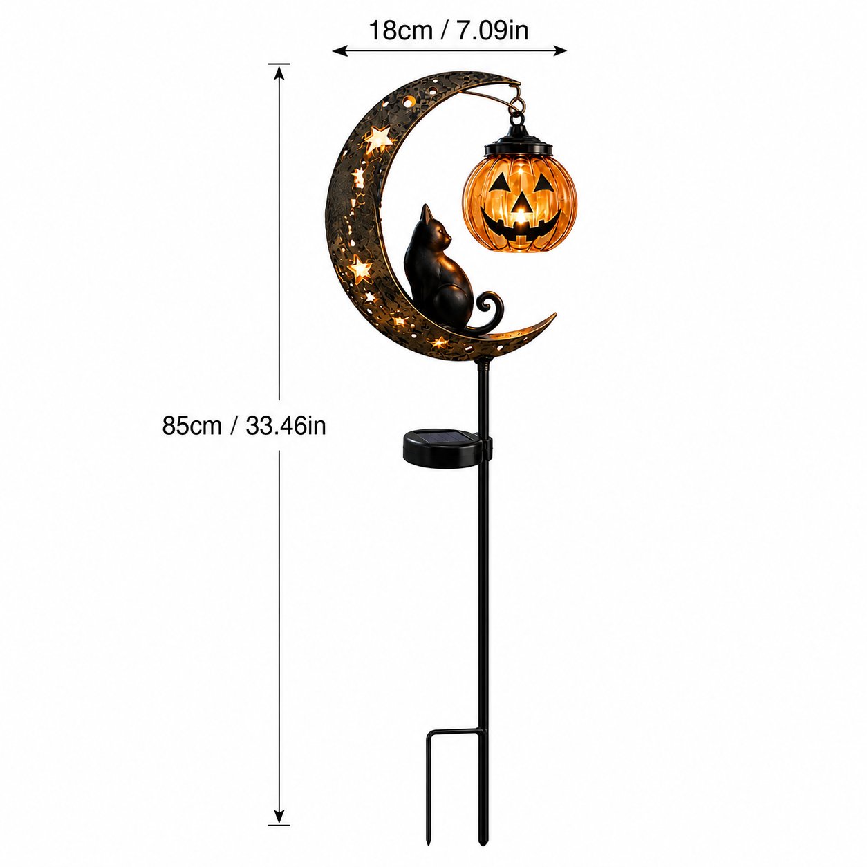 🐈‍⬛🌙 Halloween Black Cat Moon Ground Lamp