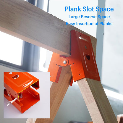 🛠️ 2Pcs Heavy Duty Sawhorse Brackets with Down Clamp