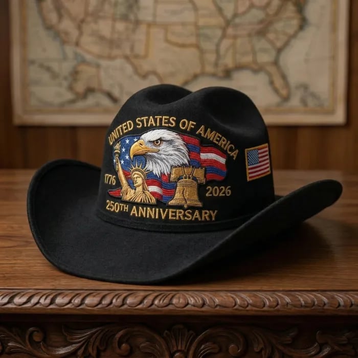 🔥Flash Sale-58% Off🔥⚡250th Anniversary Embroidered Cowboy Hat🦅