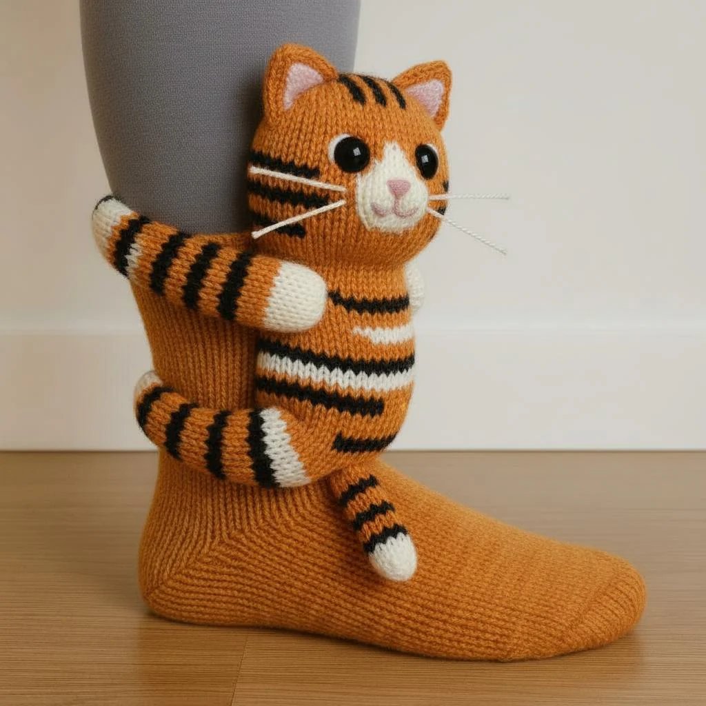Cozy 3D Knit  Spirit Animal Socks, Express Yourself in Comfort💝