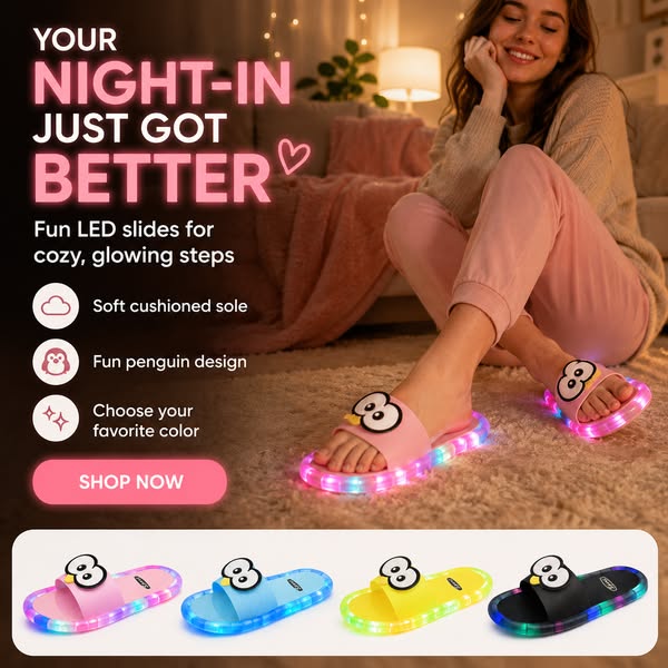 🔥Last Day Sale 60% OFF⏰🩴👀Cute slippers with cartoon motifs that glow👣🎁