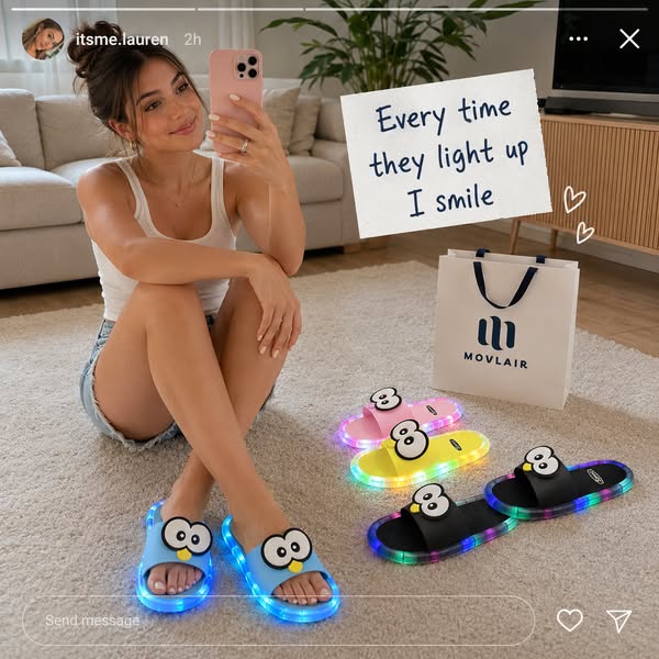 🔥Last Day Sale 60% OFF⏰🩴👀Cute slippers with cartoon motifs that glow👣🎁