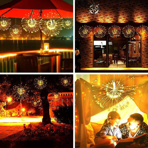 ⛅Easter Special:40% Off!🎉 Solar fireworks light strings for the garden and at parties
