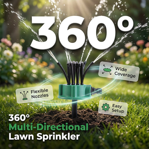 💧360° Multi-Directional Lawn Sprinkler💧Precision Garden Irrigation with Flexible Spray Nozzles🌱