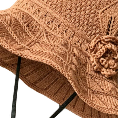 🌸 Women's Crochet Bucket Hat with Flower Accent – Last Day Limited Time Offer!